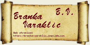 Branka Varaklić vizit kartica